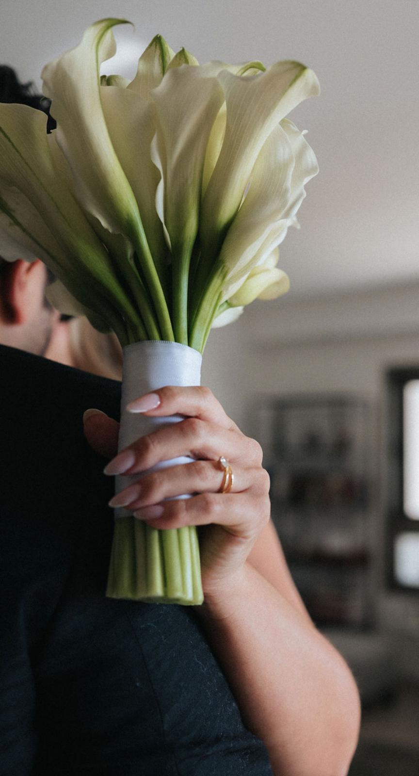 14K Solid Gold Double Band Wavy Ring with 0.9ct Lab-Grown Pear Diamond