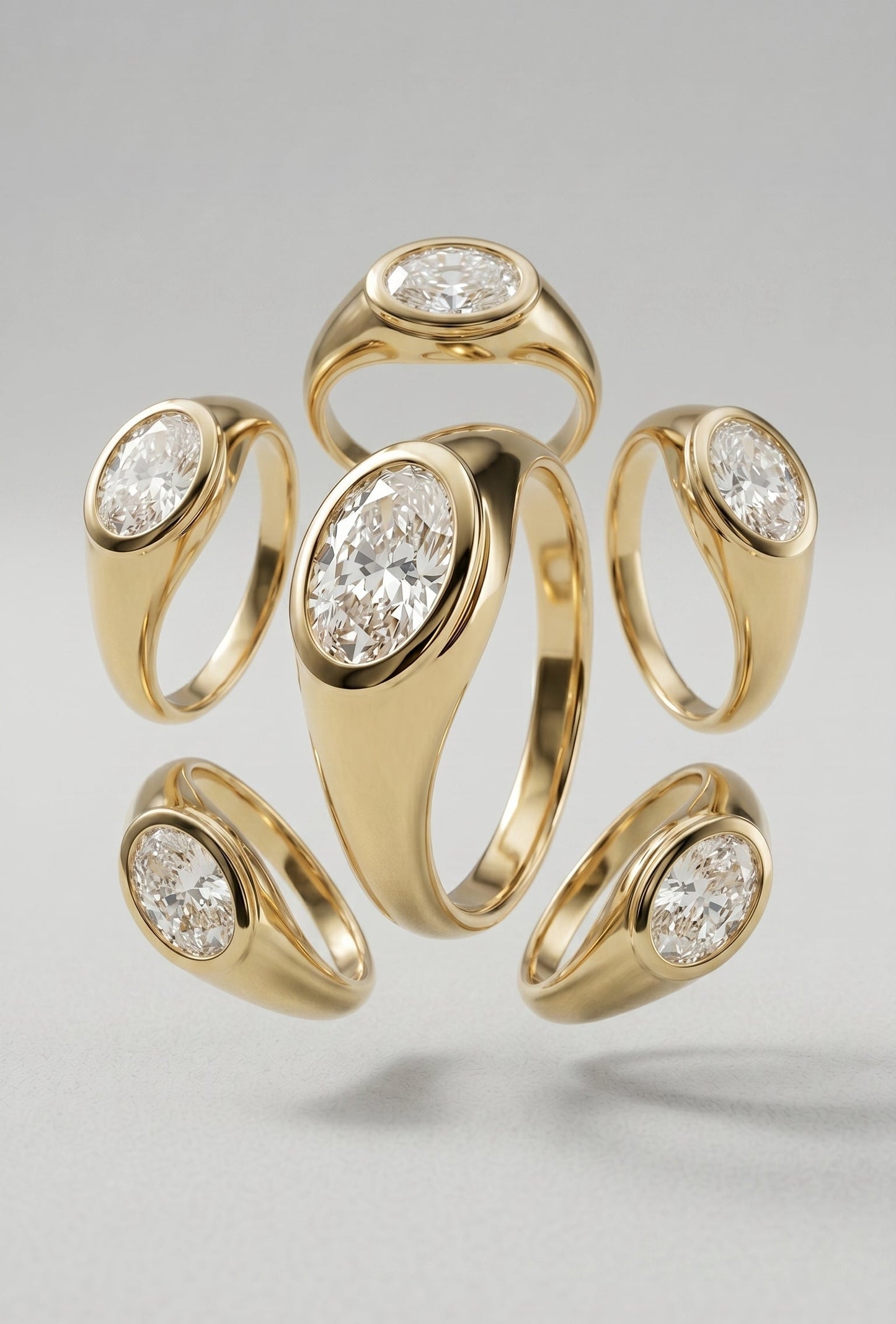 1.5 Carat Oval Lab Diamond Ring in 14K Gold - Handmade Engagement Ring
