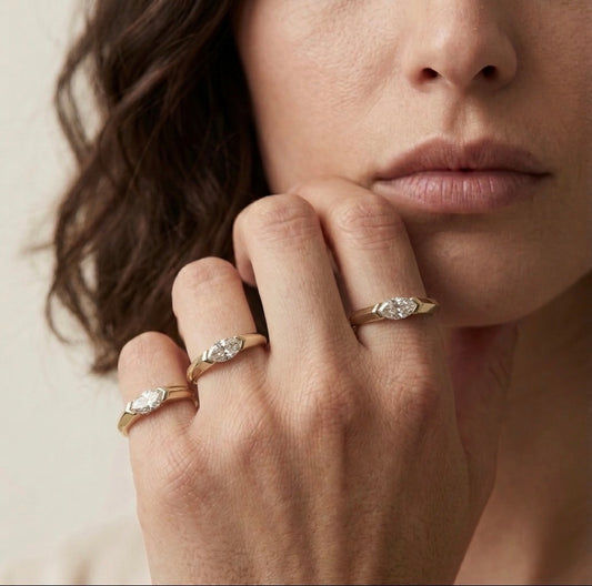 Marquise Diamond Ring in 14K Gold