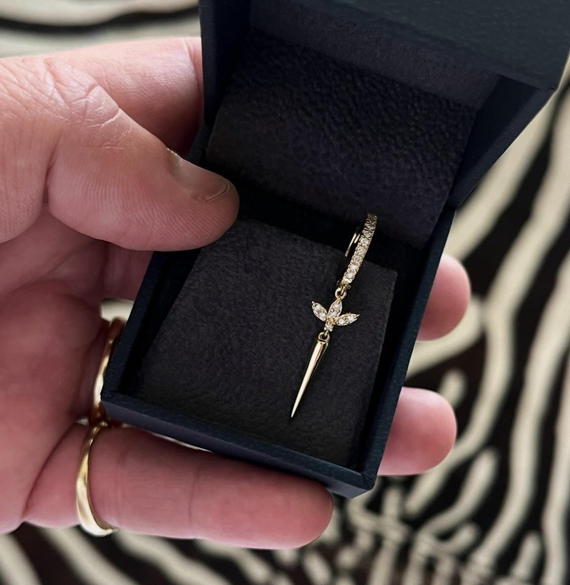 14K Gold Diamond Drop Earrings – Elegant Dangle Earrings for Women