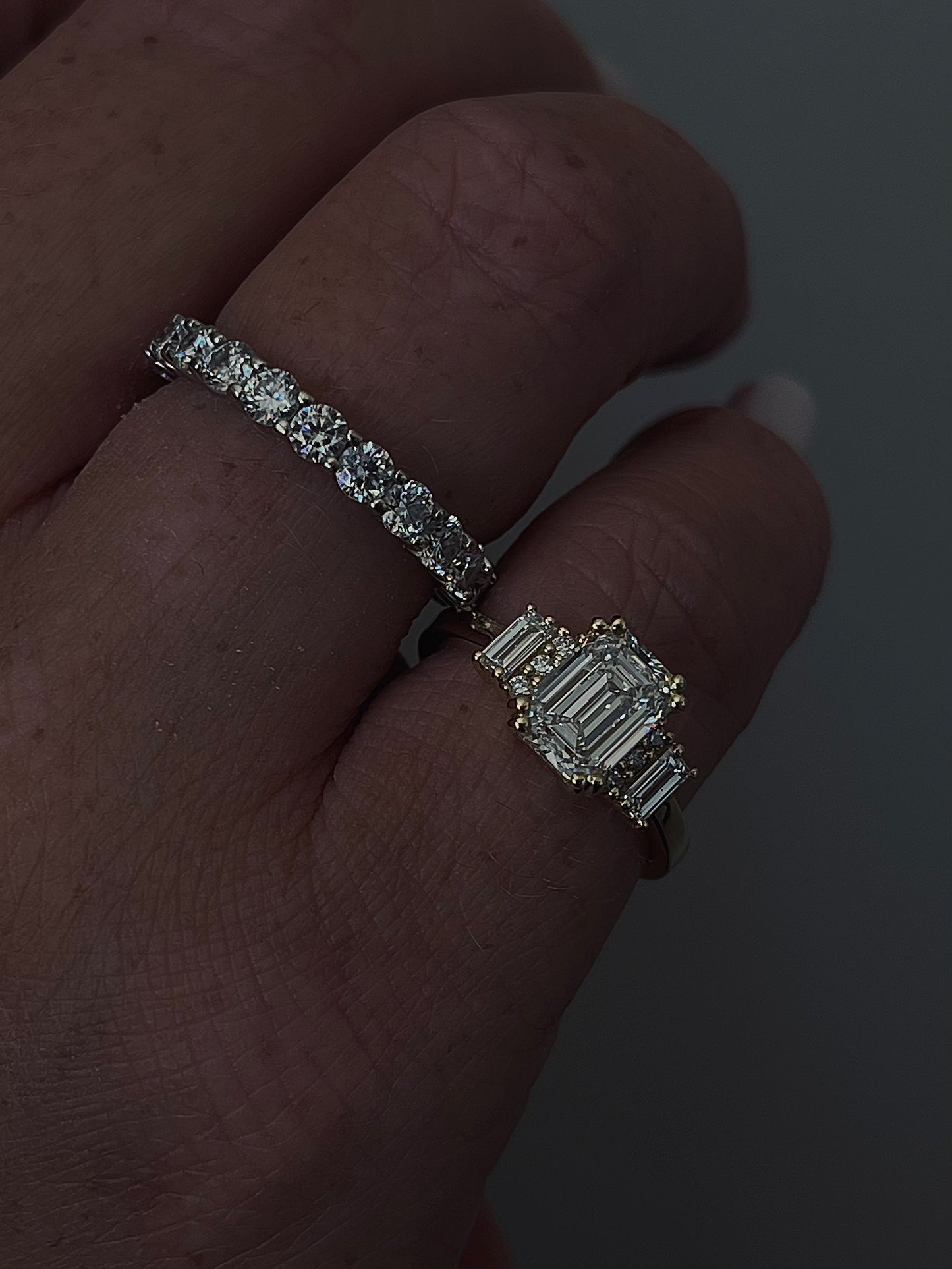 Emerald Cut Lab Diamond Ring in 14K Solid Gold – Vintage-Inspired Engagement Ring