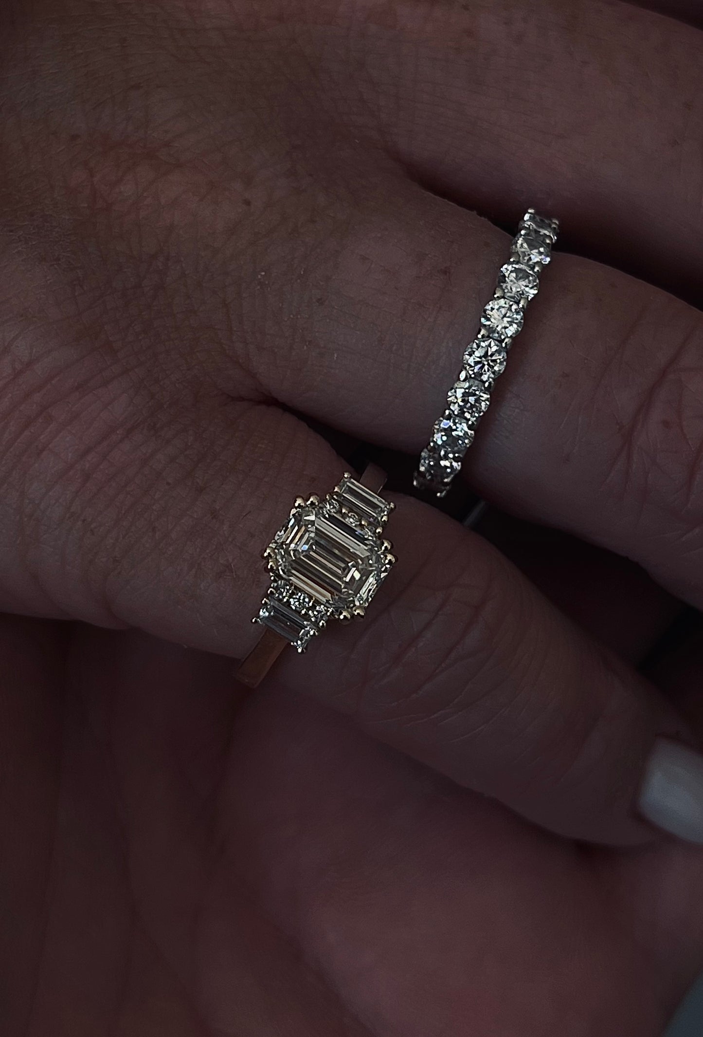 Emerald Cut Lab Diamond Ring in 14K Solid Gold – Vintage-Inspired Engagement Ring