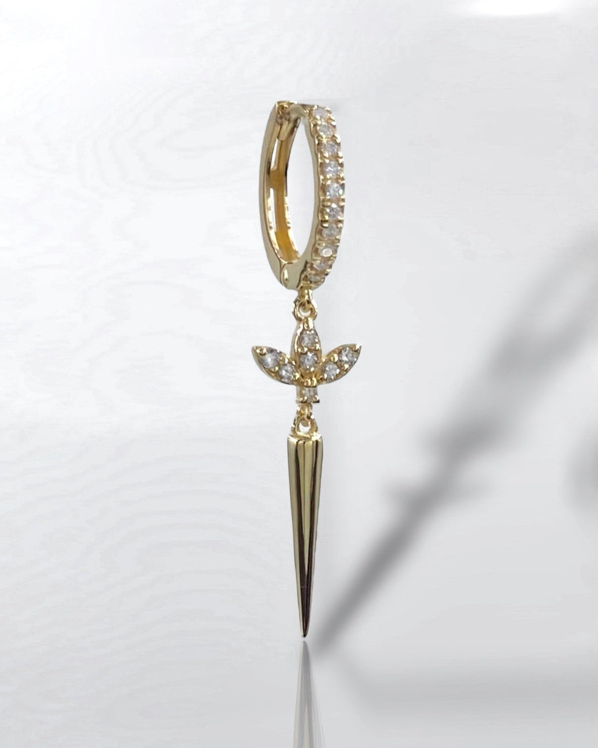 14K Gold Diamond Drop Earrings – Elegant Dangle Earrings for Women