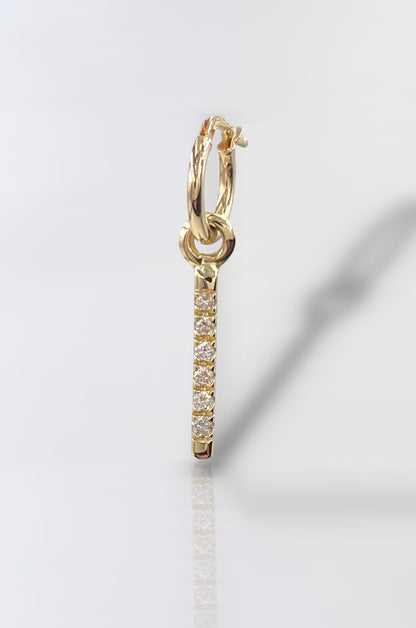 14K Gold Diamond Drop Earrings – Unisex Minimalist Dangle Earrings for Everyday Style