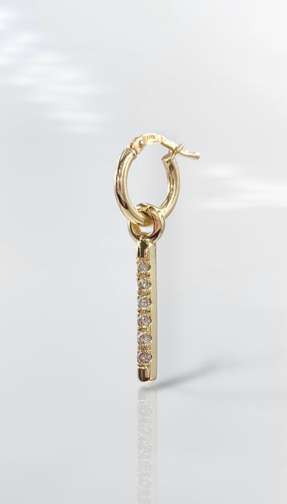 14K Gold Diamond Drop Earrings – Unisex Minimalist Dangle Earrings for Everyday Style
