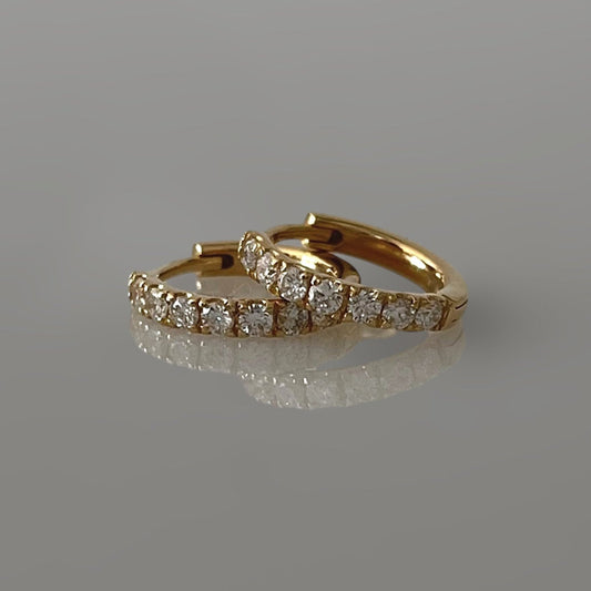 14K Gold Diamond Hoop Earrings, Natural Diamond Hoops, Diamond Huggie Earrings, Gold Huggie Hoops, Natural Diamond Earrings, Fine Jewelry, Diamond Hoop Earrings for Women, Luxury Gold Earrings, Handmade Diamond Jewelry, Solid Gold Hoop Earrings.