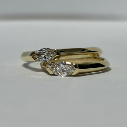 Handcrafted 14K gold ring featuring a 6x3 mm marquise-cut lab-grown diamond. A minimalist, elegant, and timeless design perfect for everyday wear.