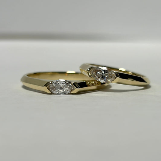Handcrafted 14K gold ring featuring a 6x3 mm marquise-cut lab-grown diamond. A minimalist, elegant, and timeless design perfect for everyday wear.