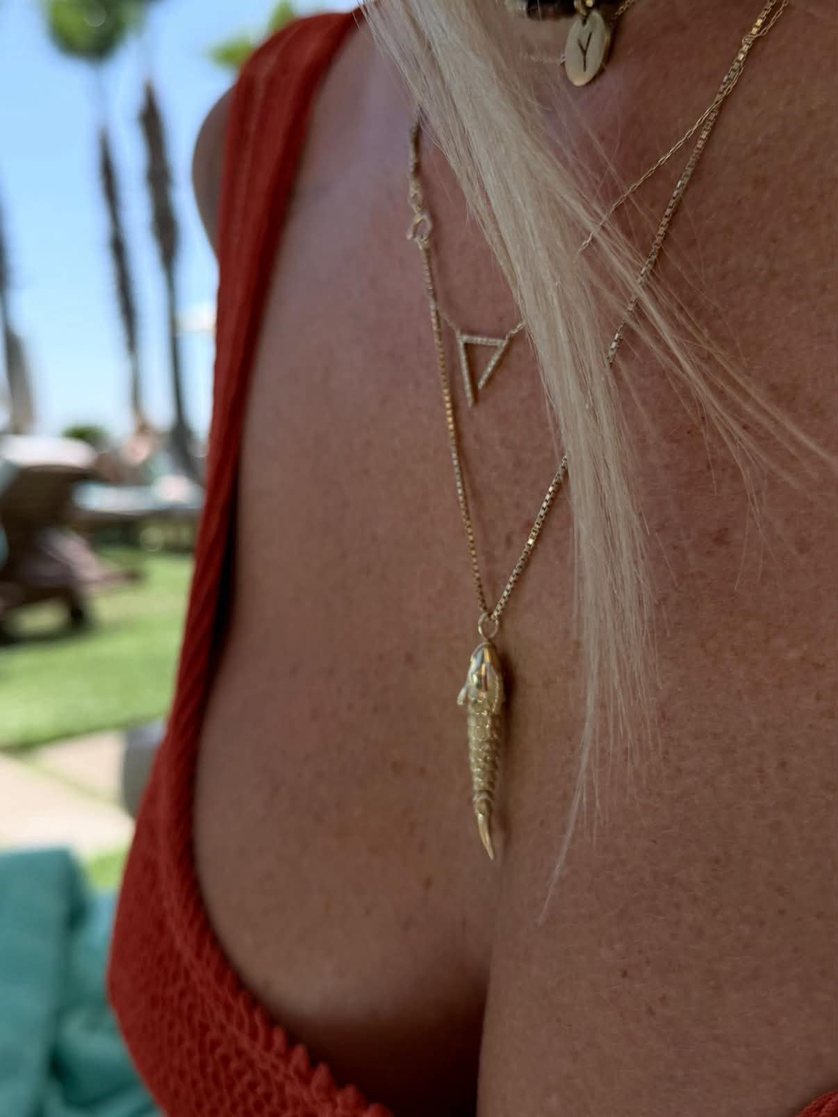 14k Solid Gold Articulated Fish Necklace - Handmade Vintage-Inspired Moving Pendant