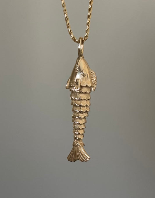 Gold fish-shaped necklace