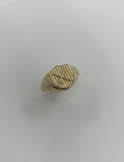 14K Solid Gold Shield Pinky Ring