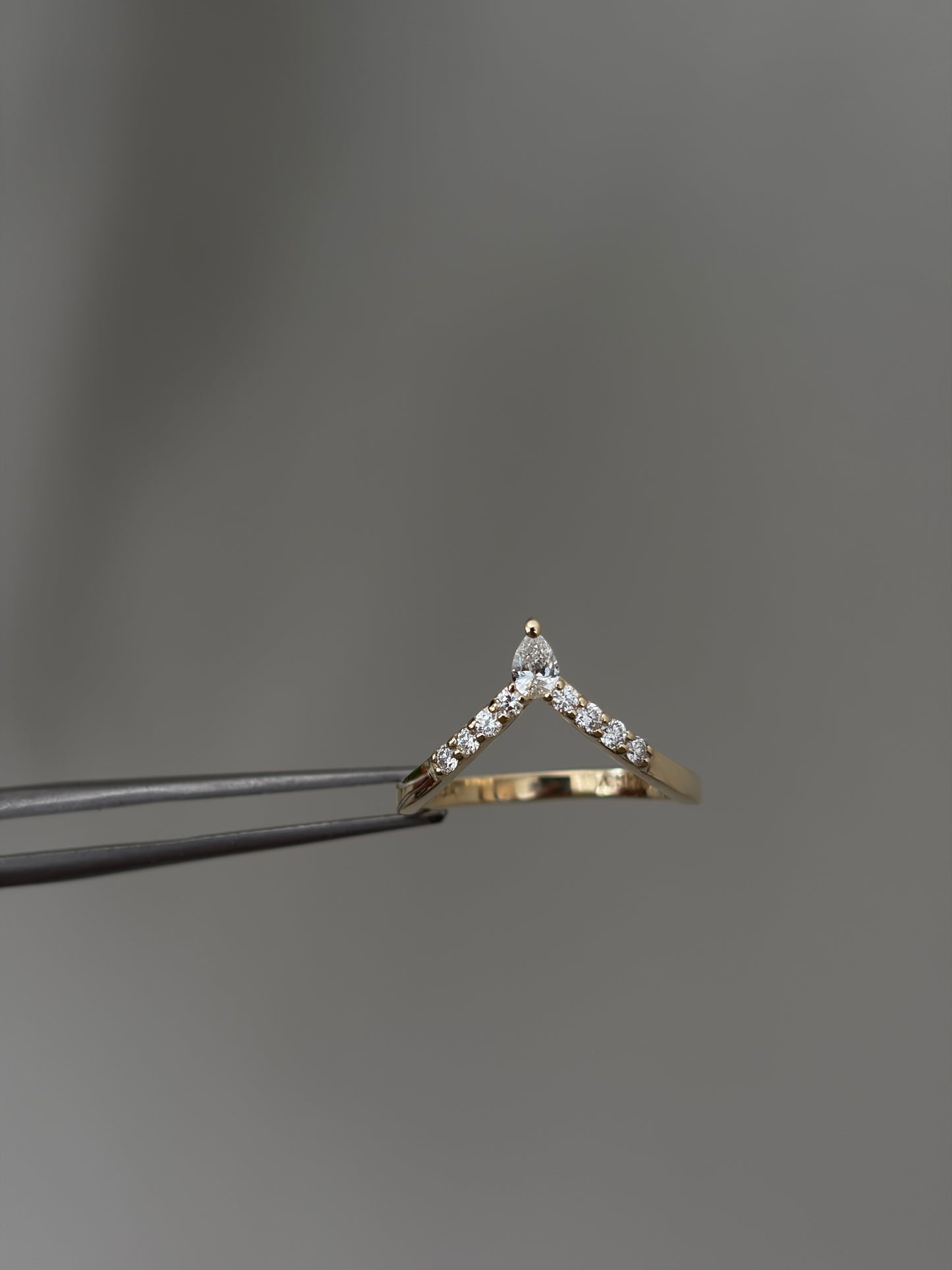 V Pear Diamond Ring