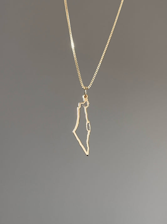 Stand With Israel 14k Gold Necklace