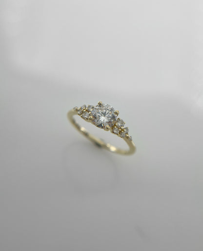 1ct Snowflake Mixed Diamonds Engagement Ring