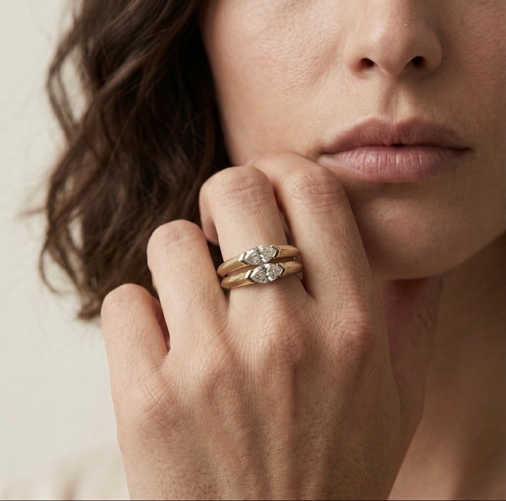 Marquise Diamond Ring in 14K Gold