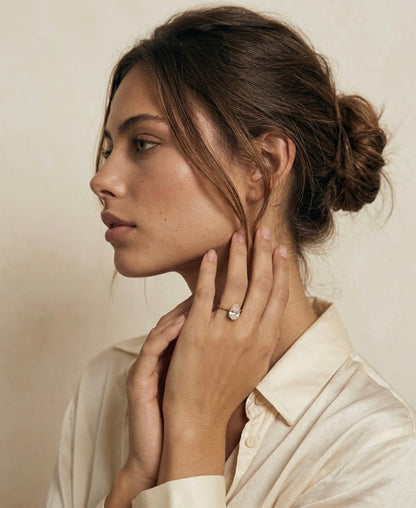 Pear Cut Lab Diamond Ring in 14K Gold - Custom Carat Sizes