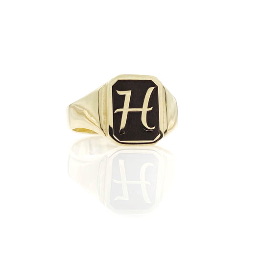 Initial Signet Pinky Ring