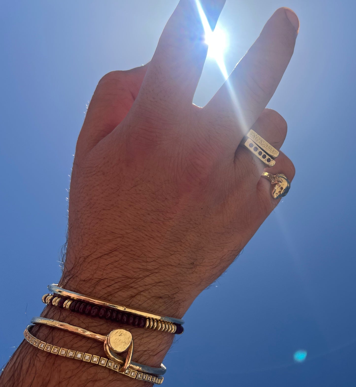 14K Solid Gold Raw Texture Square Ring – Handcrafted Minimalist Statement Piece