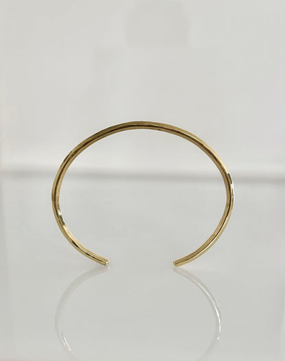 Handmade 14k Solid Gold Cuff Bracelet – Minimalist Raw Finish