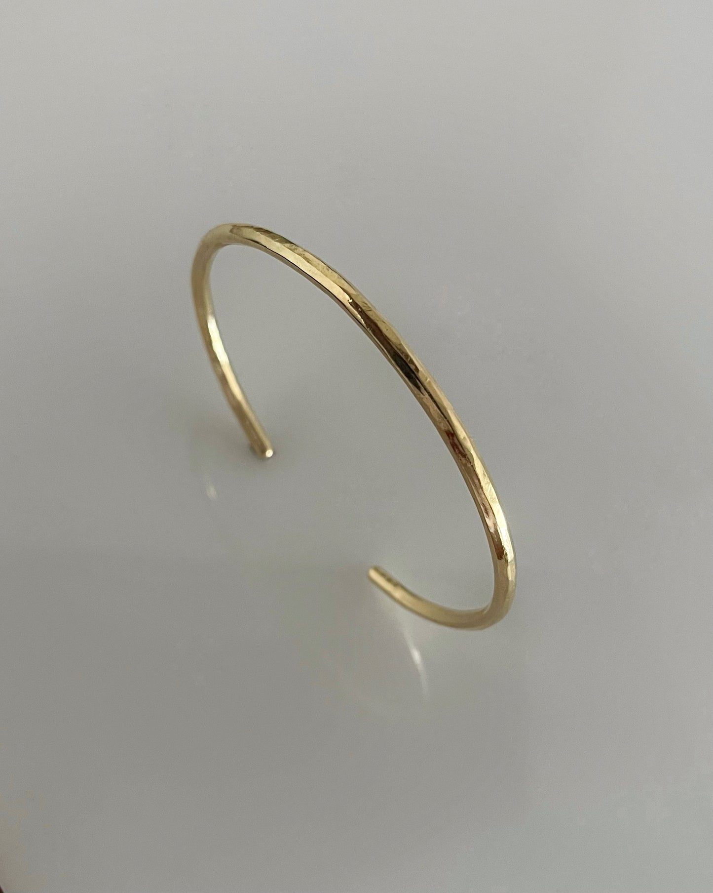 Handmade 14k Solid Gold Cuff Bracelet – Minimalist Raw Finish