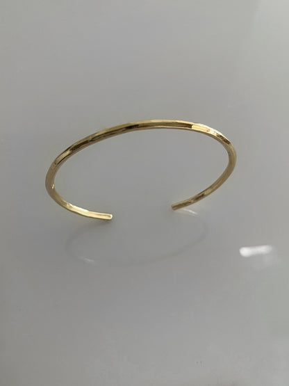 Handmade 14k Solid Gold Cuff Bracelet – Minimalist Raw Finish