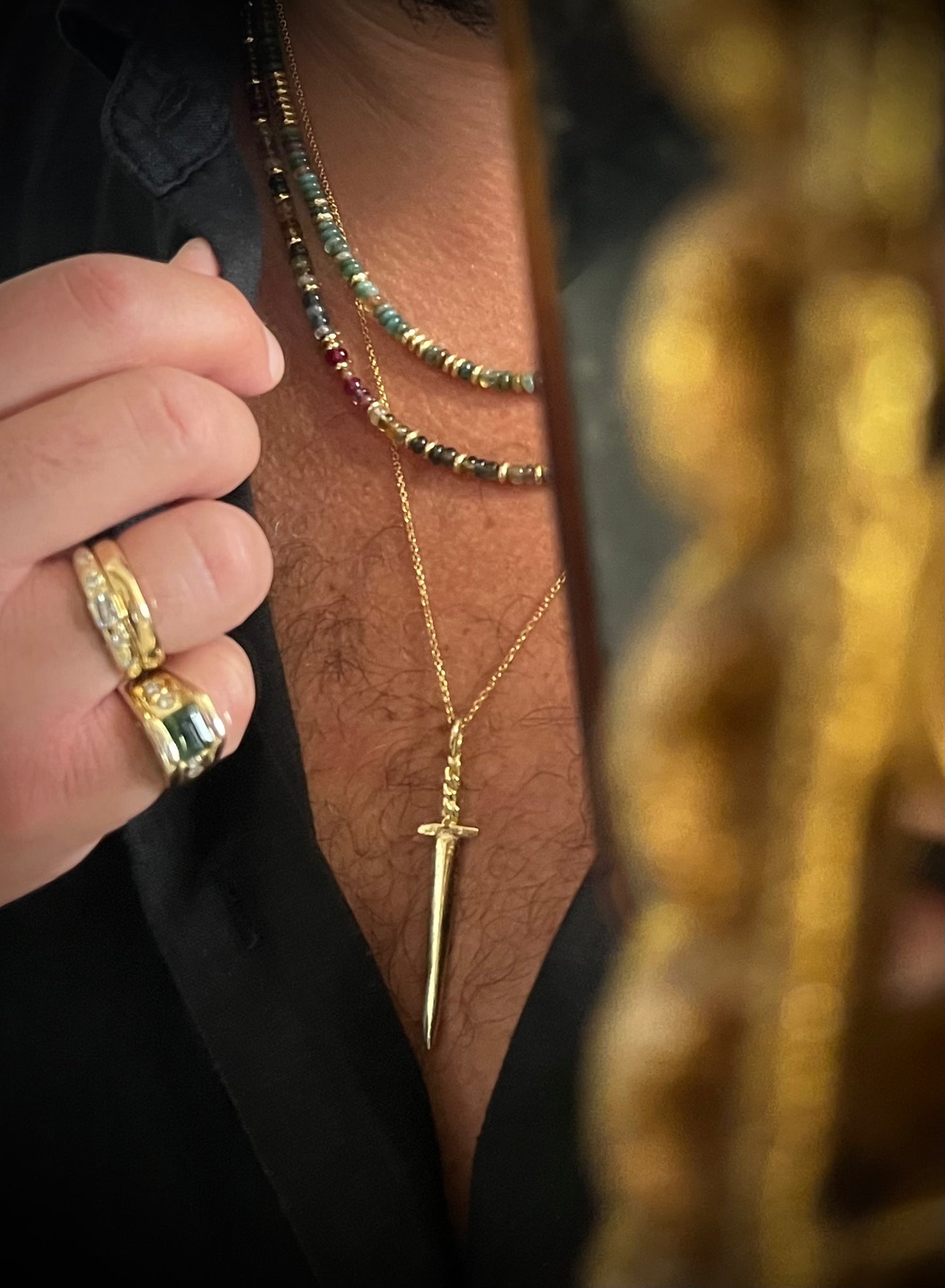 Natural Sapphire & Mixed Gemstone Beaded Necklaces – 14K Solid Gold Accents