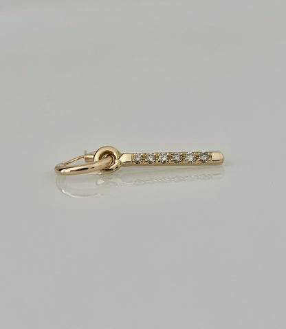 14K Gold Diamond Drop Earrings – Unisex Minimalist Dangle Earrings for Everyday Style