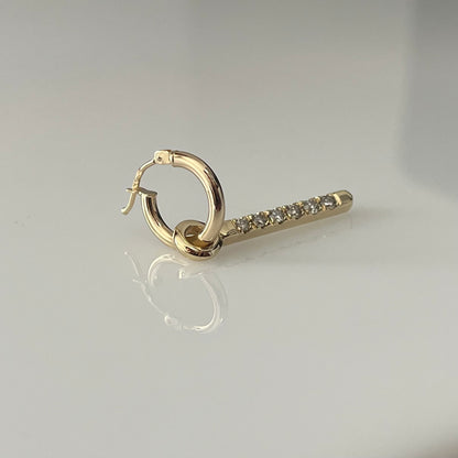 14K Gold Diamond Drop Earrings – Unisex Minimalist Dangle Earrings for Everyday Style