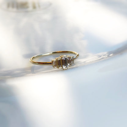 Art Deco Degrade Baguette Diamond Ring