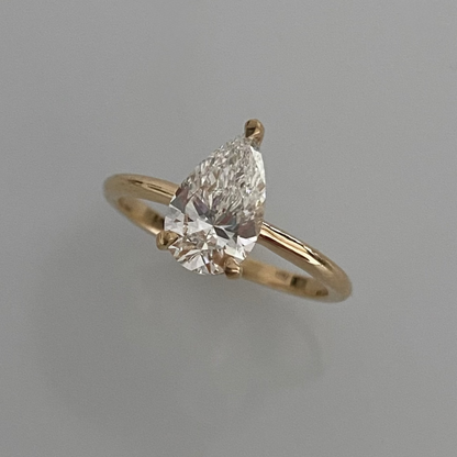 Pear Cut Diamond Ring, Lab Grown Diamond Ring, Pear Shaped Engagement Ring, Solitaire Diamond Ring, 14K Gold Diamond Ring, Lab Diamond Engagement Ring, 2 Carat Diamond Ring, 3 Carat Diamond Ring, Handmade Diamond Ring, Teardrop Diamond Ring.