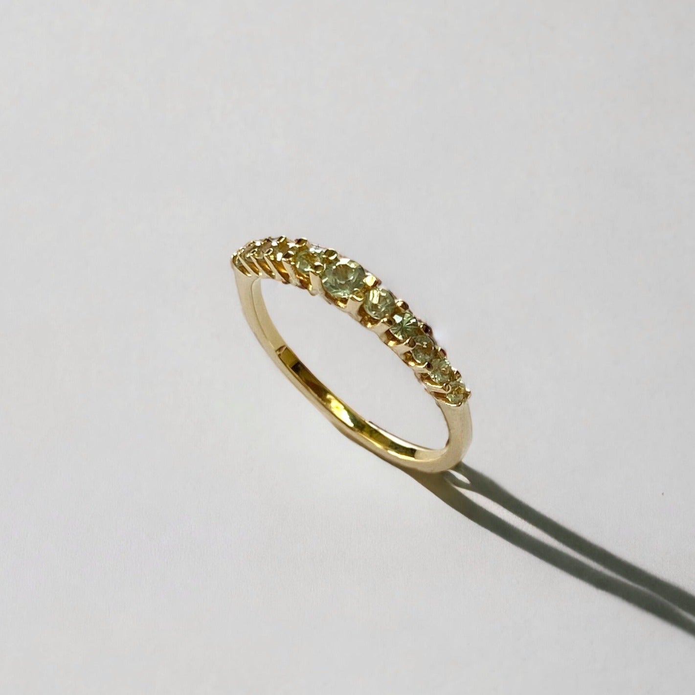 Green Sapphire Degrade Eternity Ring