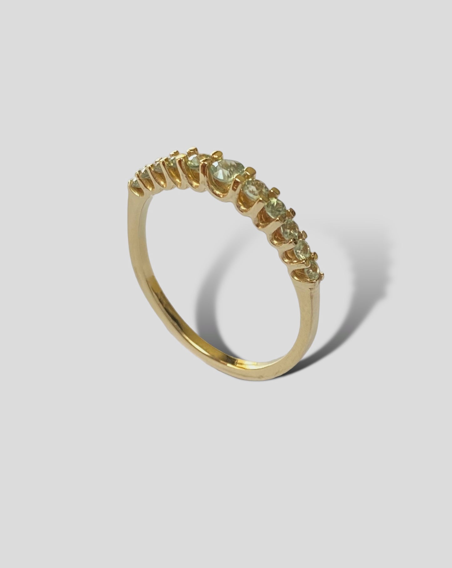 Green Sapphire Degrade Eternity Ring