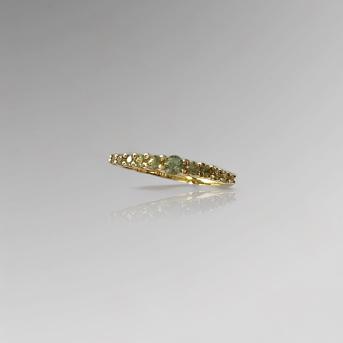 Green Sapphire Degrade Eternity Ring