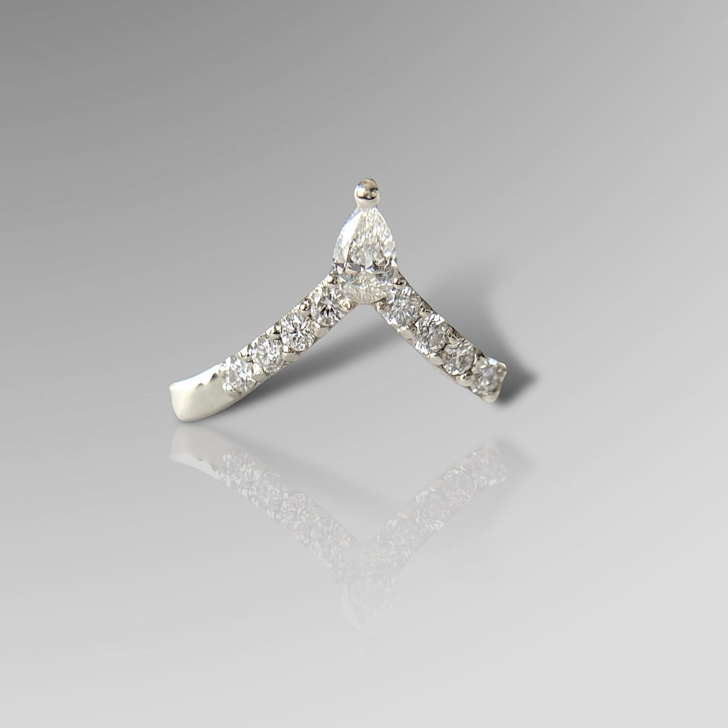 V Pear Diamond Ring