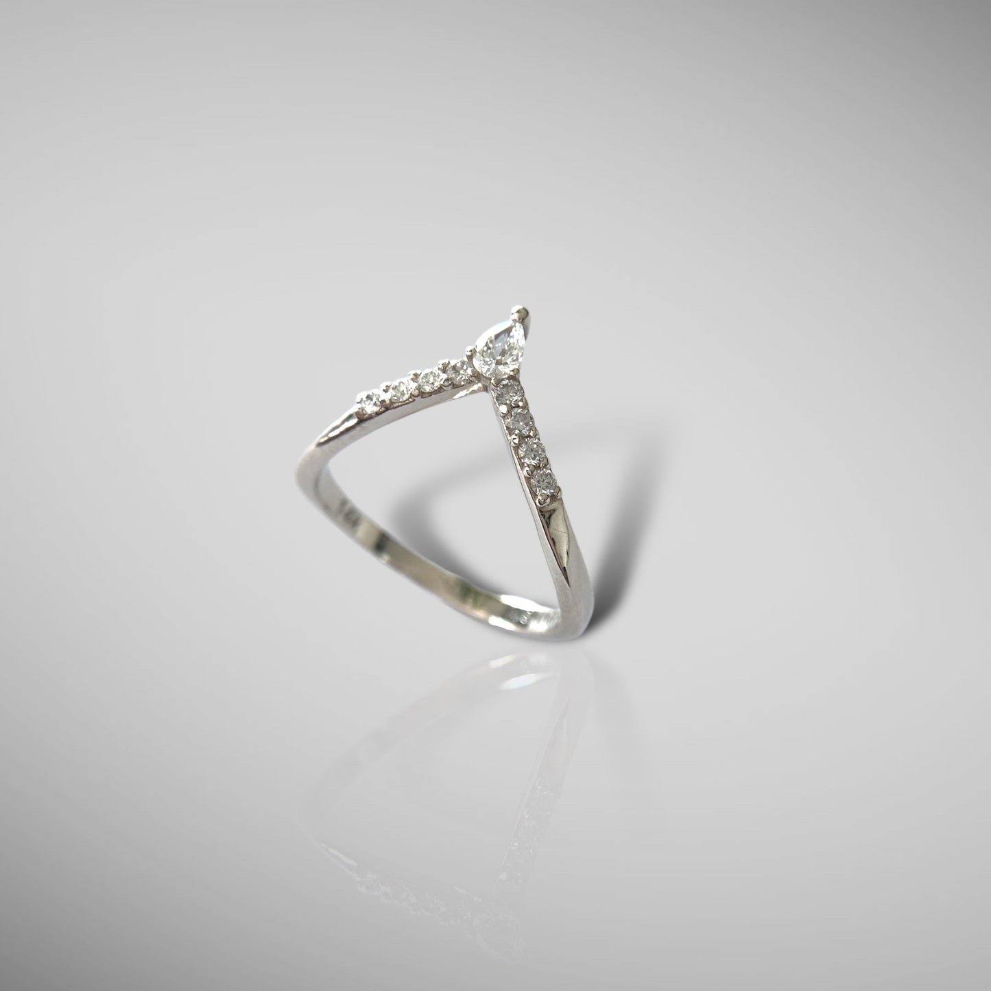 V Pear Diamond Ring