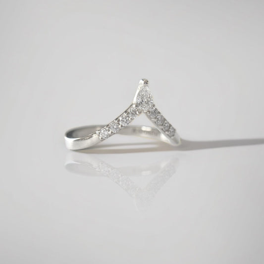 V Pear Diamond Ring