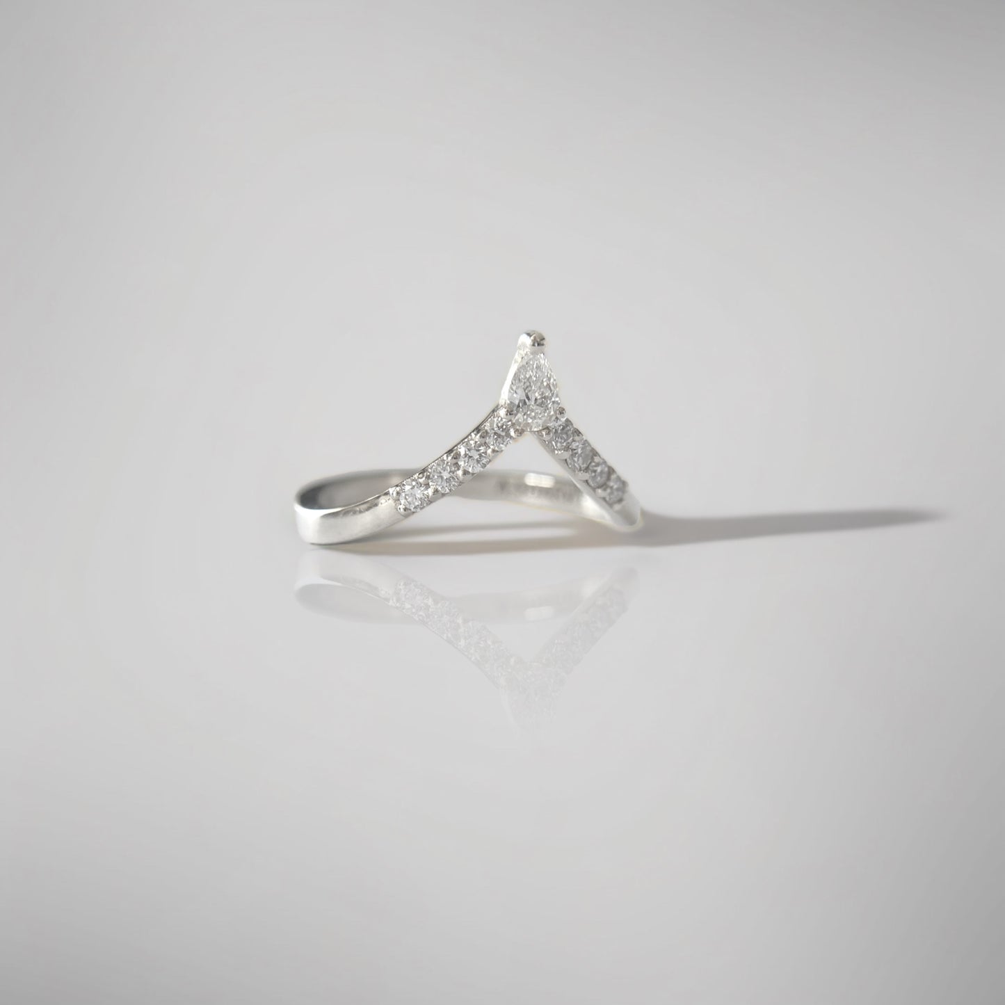 V Pear Diamond Ring