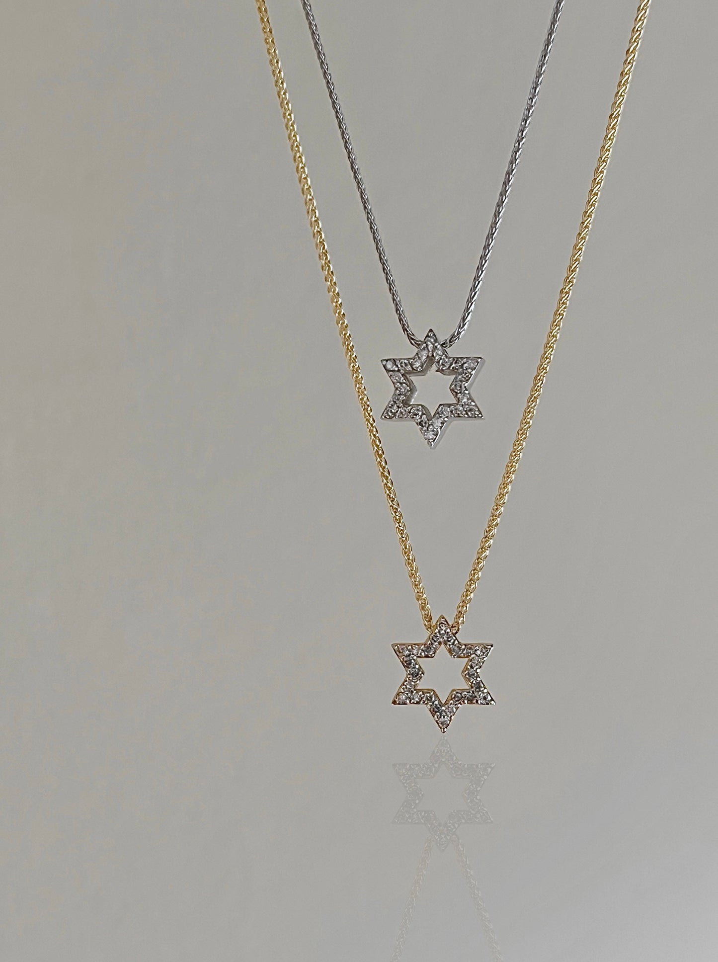 Star of David 14k Gold Diamond Necklace