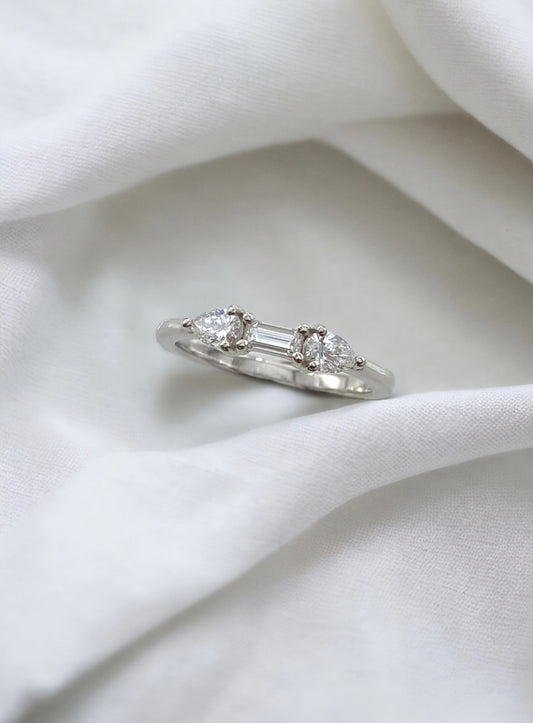 Drops and Baguette Art Deco Diamond Ring