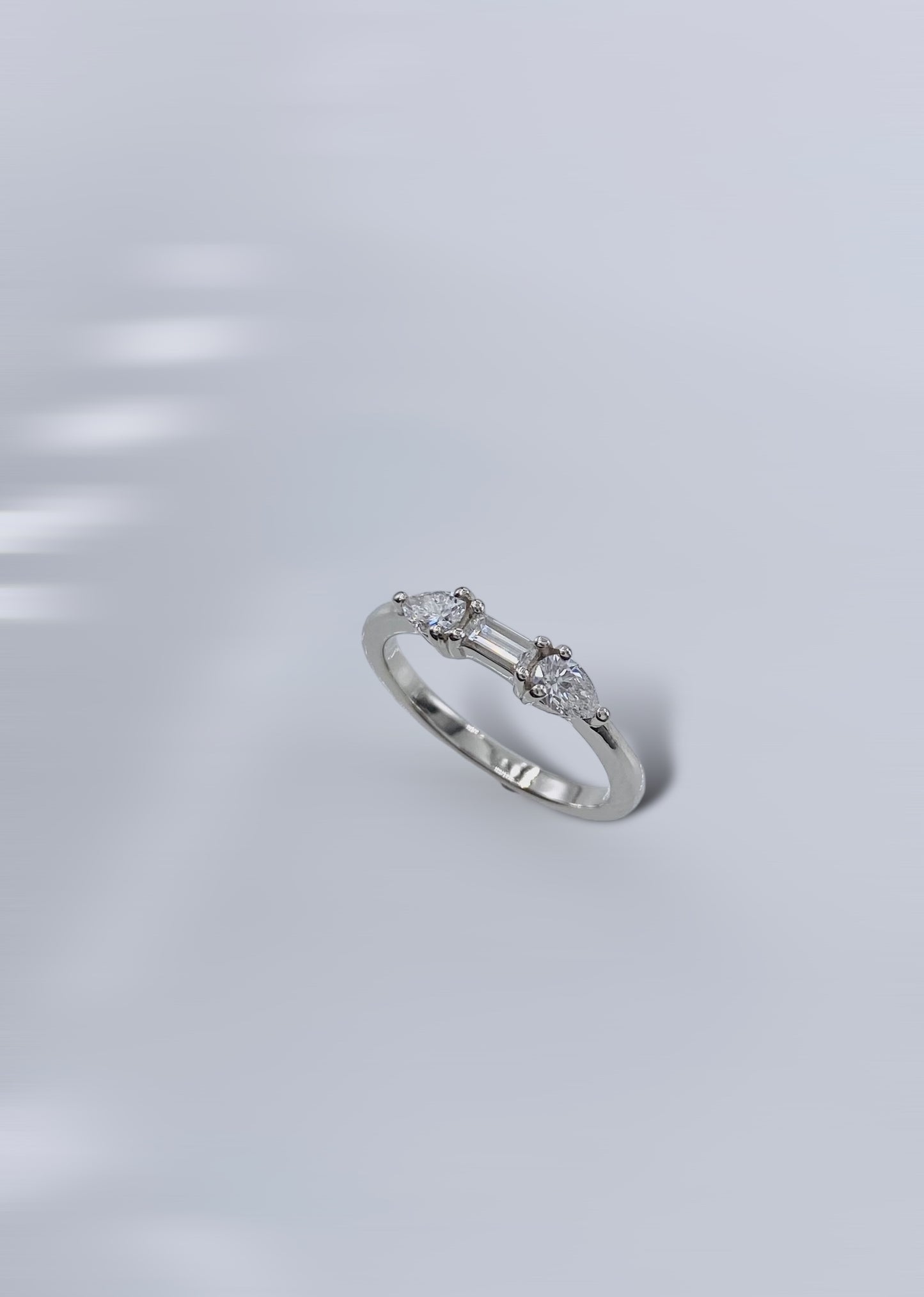 Drops and Baguette Art Deco Diamond Ring