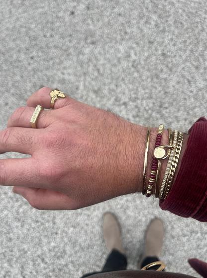 The 4mm Ruby & Gold Beaded Bracelet