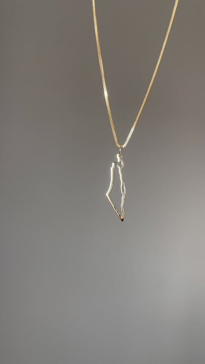 Stand With Israel 14k Gold Necklace