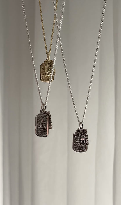 Chai on the western wall & star of david sterling silver necklace