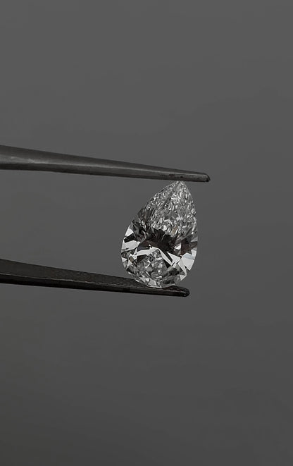 Pear Cut Lab Diamond Ring in 14K Gold - Custom Carat Sizes