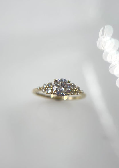 1ct Snowflake Mixed Diamonds Engagement Ring
