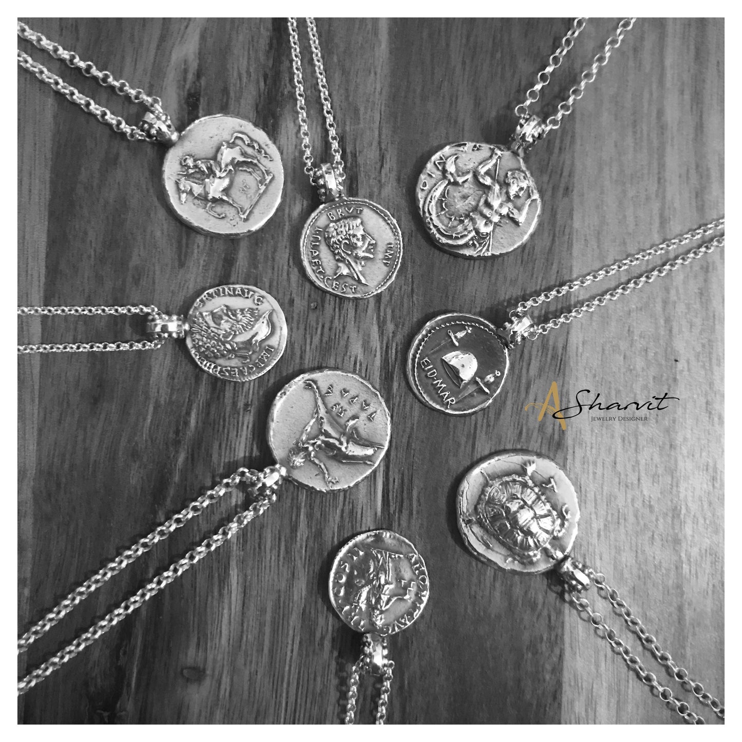 Poseidon and Dolphin Coin Necklace