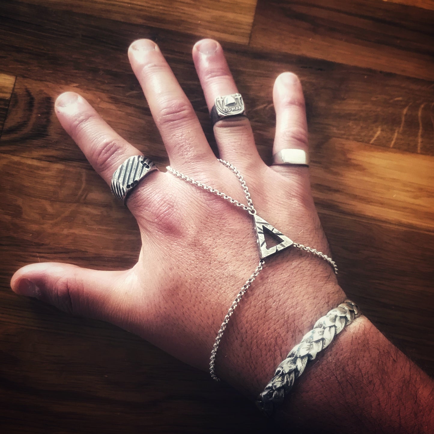 Oxidized Silver Braided Cuff