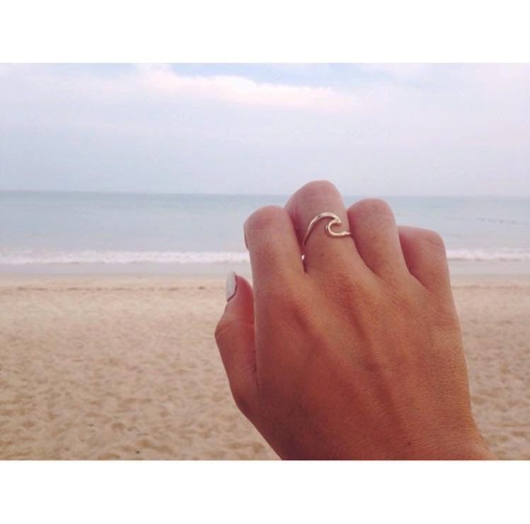 Blue Sapphire Wave Ring,