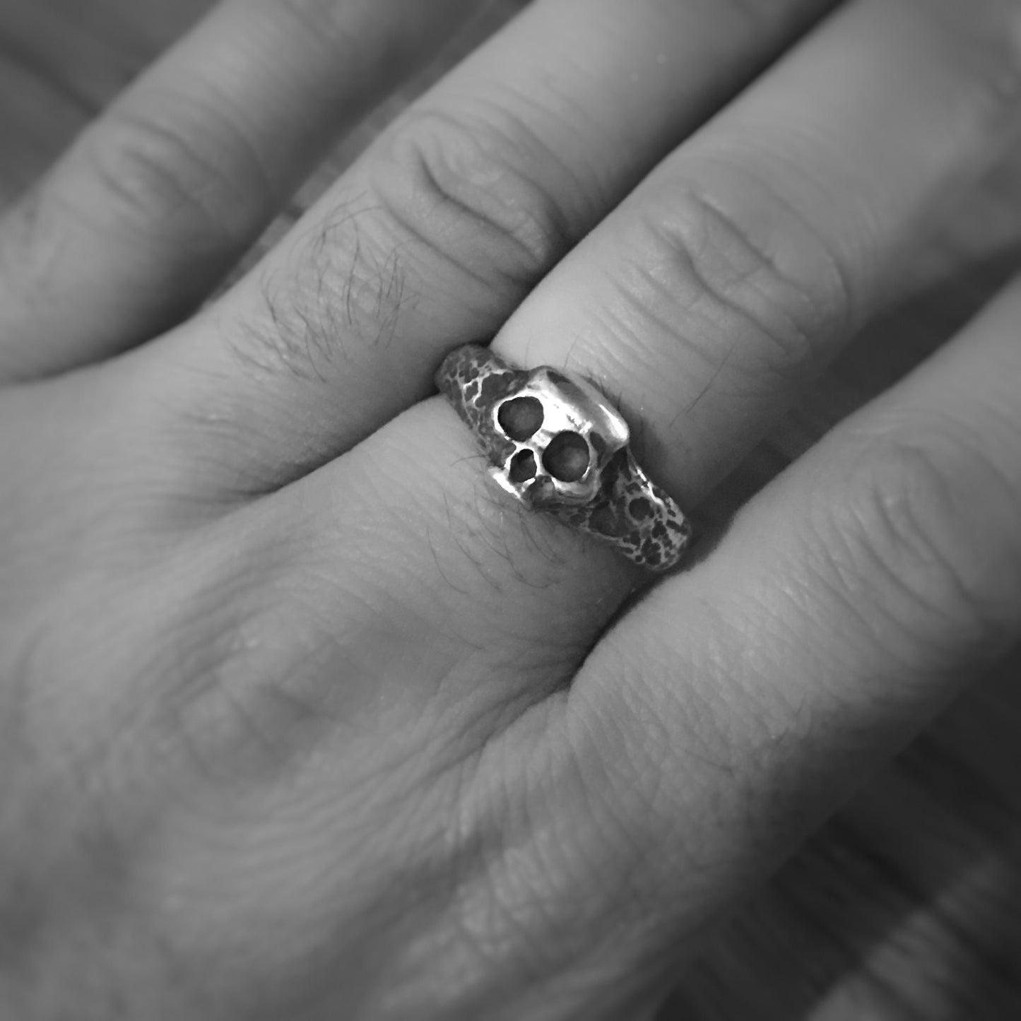 Oxidized Skull Ring