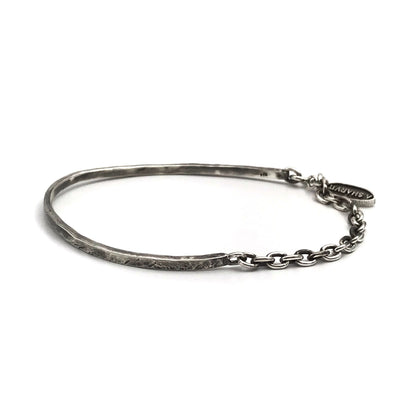 Half & Half Oxidized Cuff Chain Bracelet